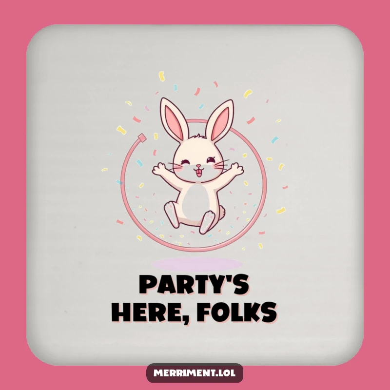 Funny Rabbit Hoop Coaster Set - Cheerful Gift for Festive Tables