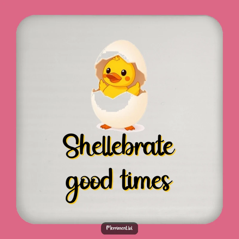 Funny Surprised Egg Rubber Duck Coasters - Protect Your Surfaces with Quirky Humor