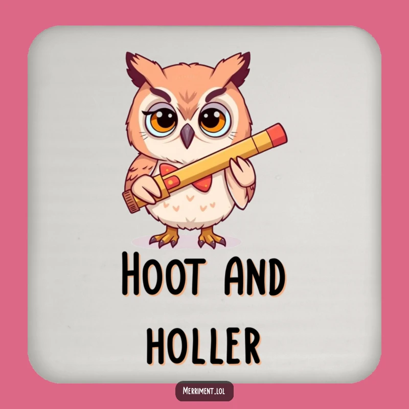 Funny Owl Kazoo Coaster Set - Determined Gift for Music Lovers