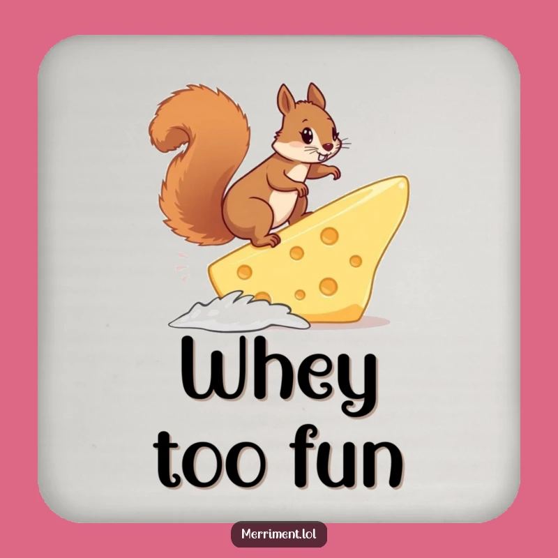 Funny Squirrel Cheese Surf Coaster: Protect Surfaces with Hilarious Dairy-Themed Flair