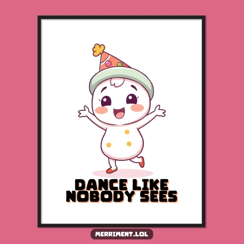 Funny Festive Hat Character Poster: Joyful Jig Art, a Perfect Funny Gift
