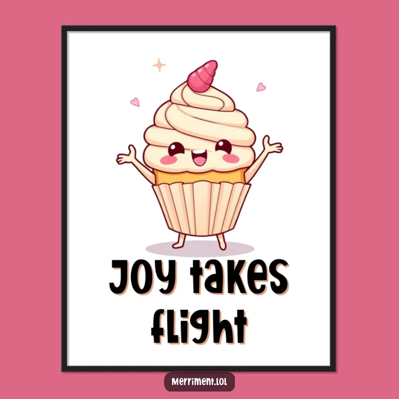 Funny Giddy Cupcake Jig Poster: Sweet Wall Art for Celebrations