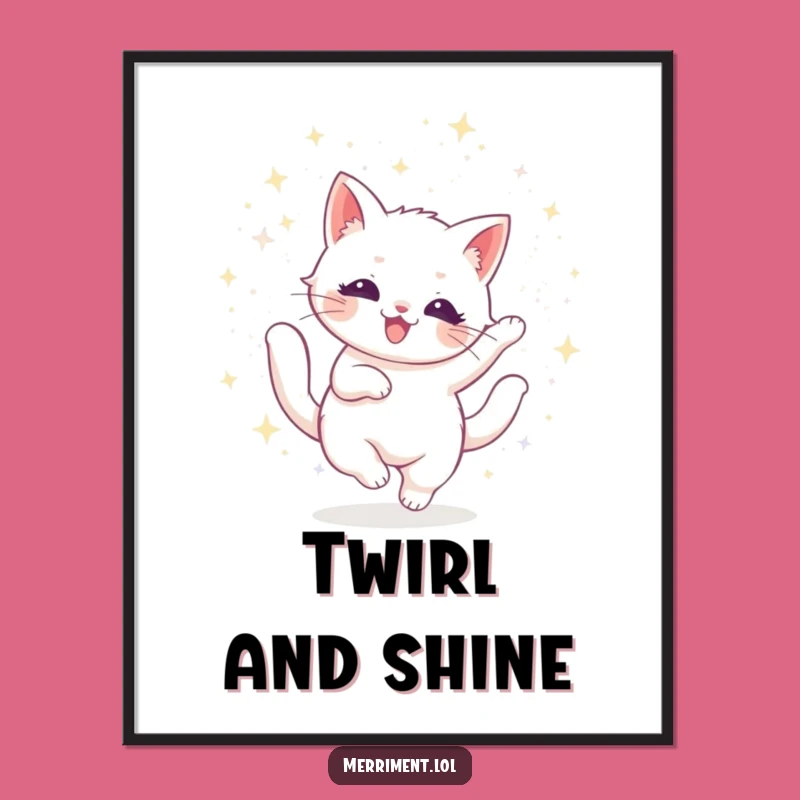 Funny Radiant Cat Glitter Poster: Sparkling Wall Art for a Dazzling Home