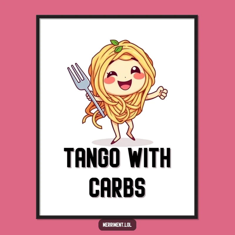 Funny Spaghetti Tango Fork Poster: Appetizing Wall Art