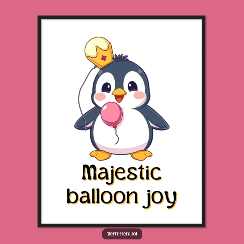 Funny Penguin King Poster - Royal Surprise Balloon Decor!