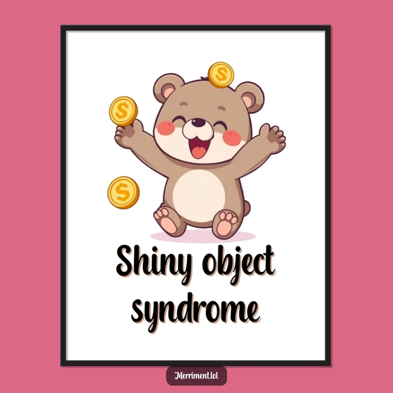Funny Bear Cub Juggling Poster - Delighted Treasure Art Decor