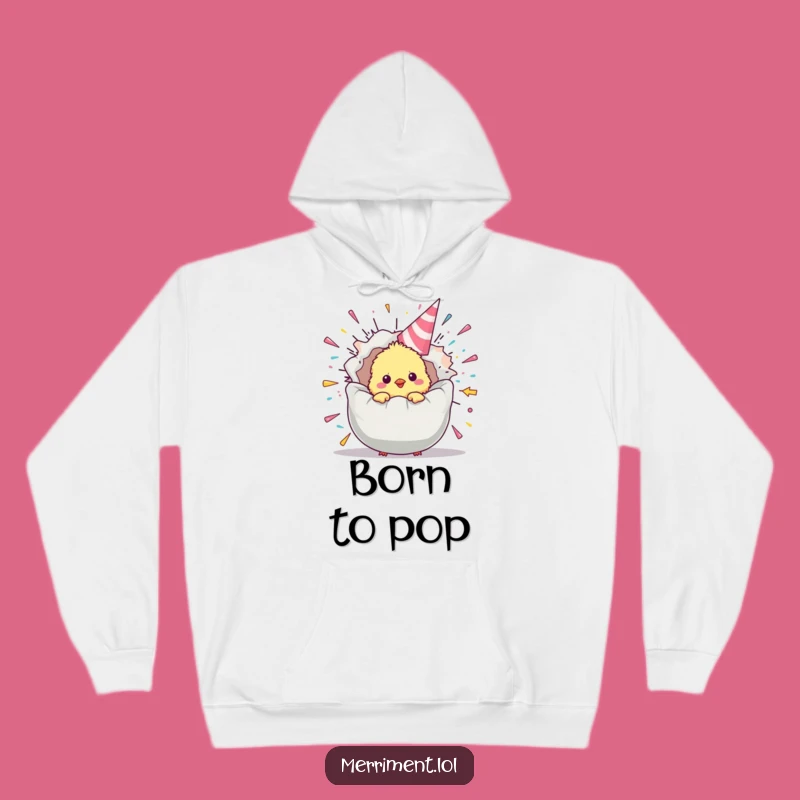 Funny Chick Party Popper Hoodie: Cozy Comfort & Festive Surprise