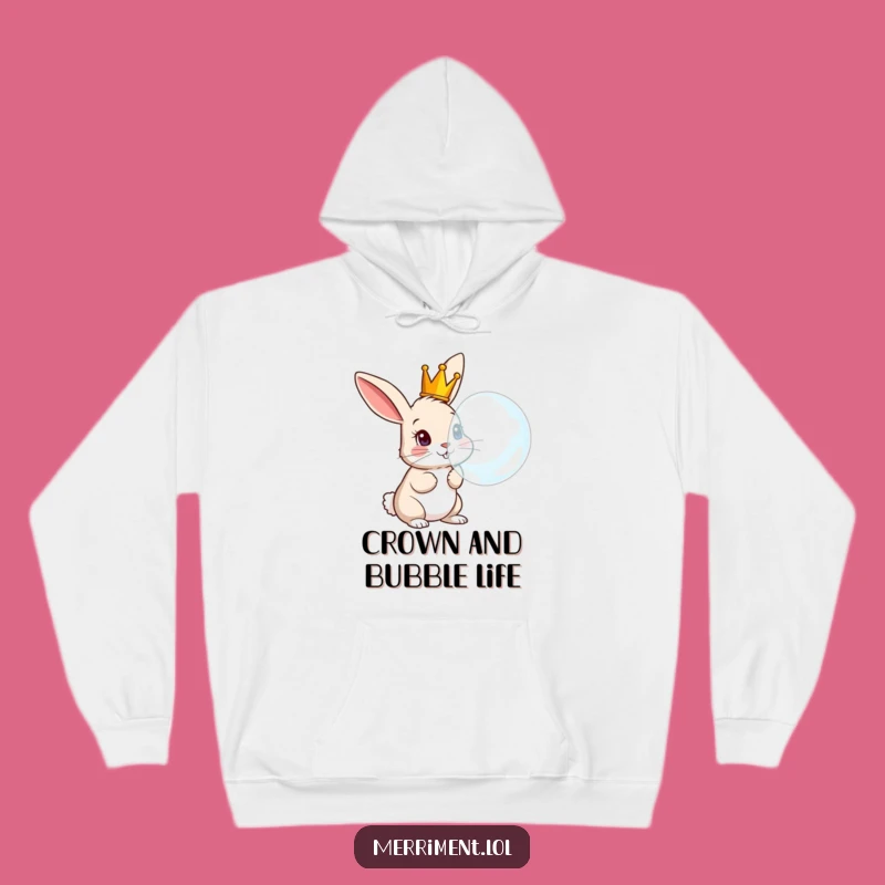 Funny Rabbit Crown Bubble Hoodie: Cozy & Comical Gift for All!
