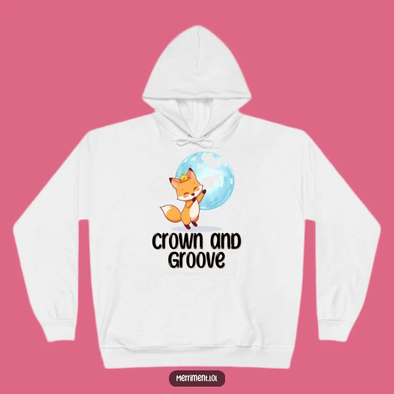 Cozy Funny Fox Disco King Hoodie: Stay warm and party on!