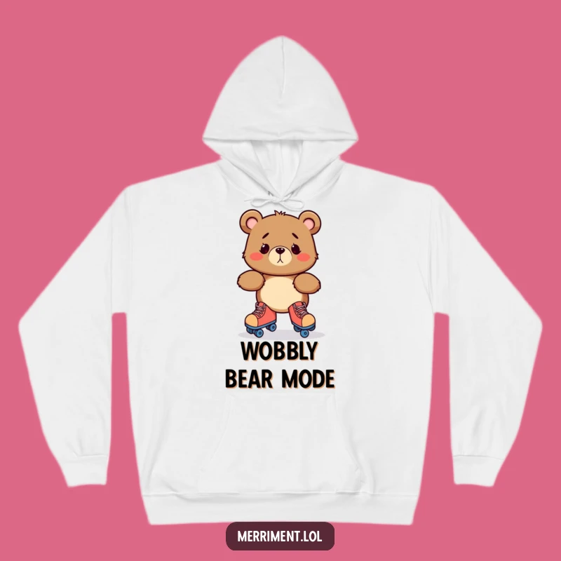 Funny Bewildered Bear Roller Skate Hoodie: Cozy Wobble Sweatshirt Gift