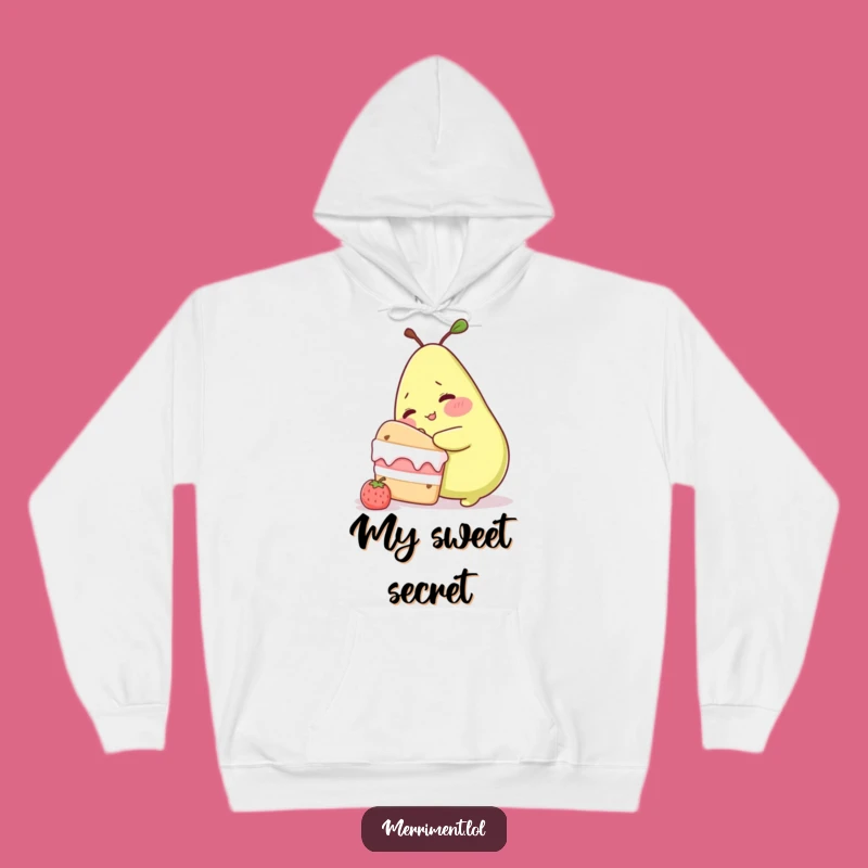 Funny Blushing Pear Cake Sneak Hoodie: Cozy Comfort, Sweet Humor