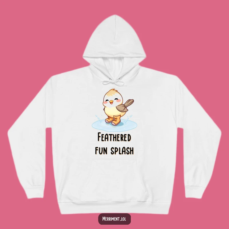 Funny Chickadee Puddle Splash Hoodie: Stay Cozy and Cheerful with This Hilarious Bird Design