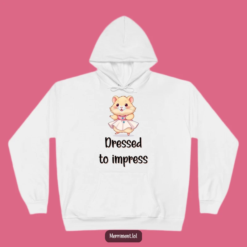 Funny Hamster Party Dress Hoodie: Cozy Up with Hilarious Celebration Vibes!