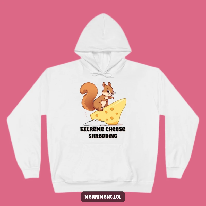 Funny Squirrel Cheese Surf Hoodie: Cozy Up with Hilarious Winter Warmth and Laughter