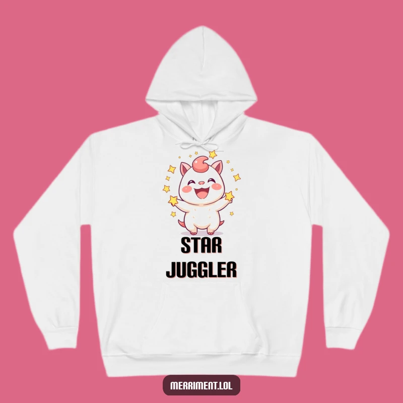 Funny Star Juggling Creature Hoodie: Cozy Grin Design for a Perfect Funny Gift