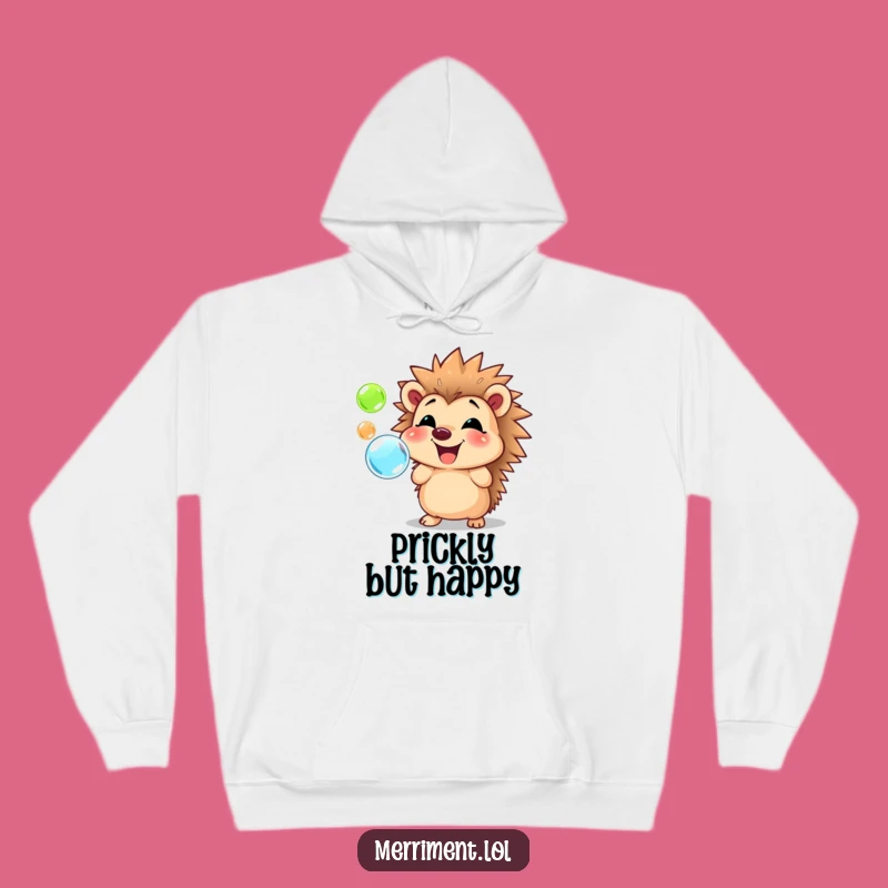Funny Hedgehog Bubble Hoodie: Cozy & Cheerful Wear for Happy Days