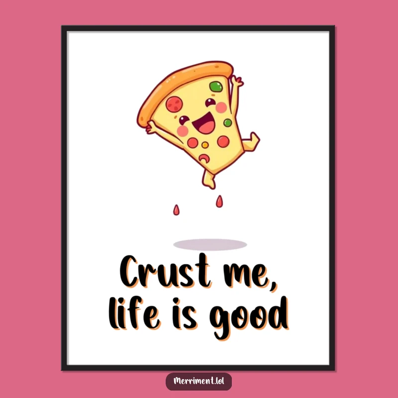 Free Printable Wall Art: Hilarious Somersault Pizza - Funny Downloadable Decor