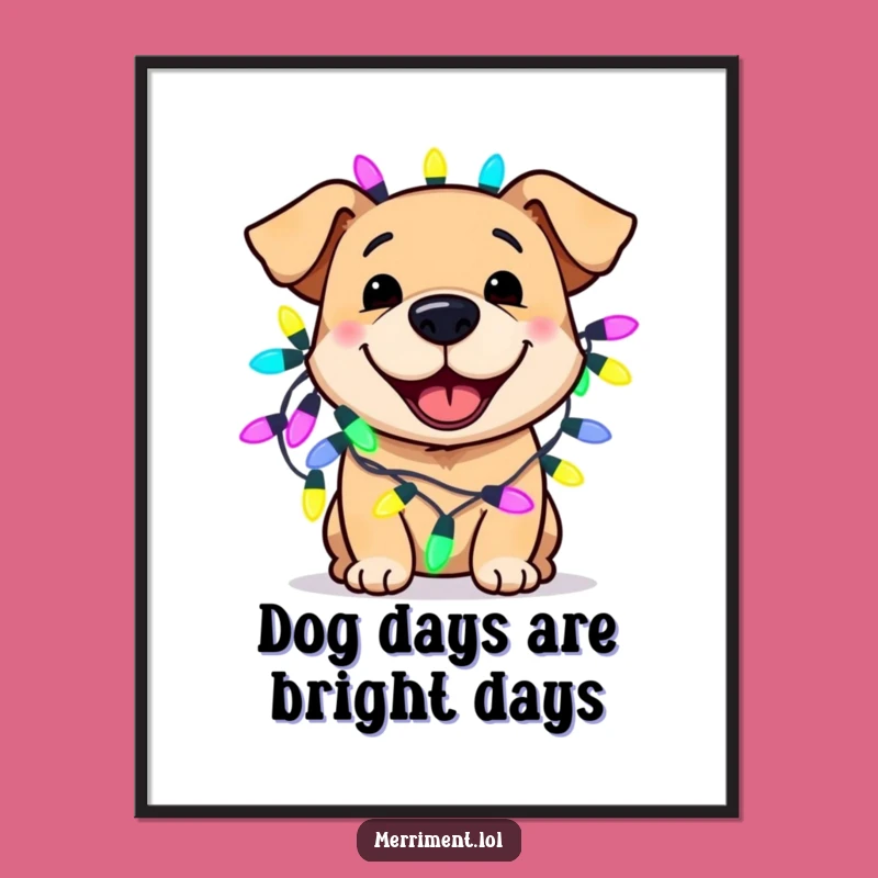 Festive Dog Lights Art: Free Printable Downloadable Wall Decor for Cheerful Spaces