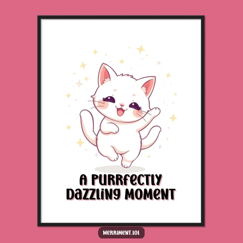 Free Printable Glitter Cat Art - Glamorous Downloadable Wall Decor for a Stylish Space