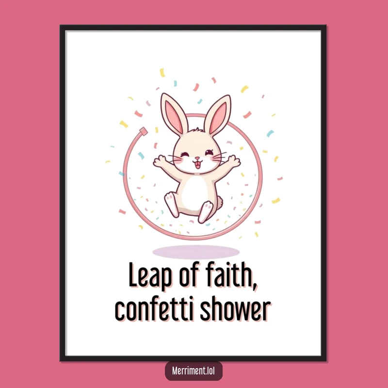 Free Printable Wall Art: Cheerful Rabbit Leaping Hilariously Downloadable Art