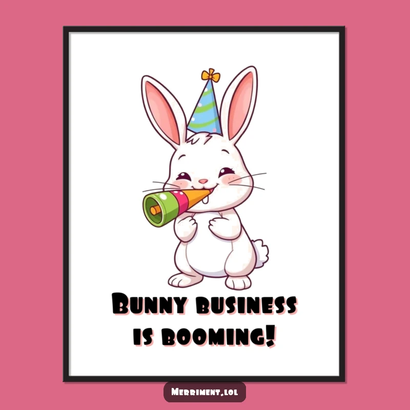 Free Printable Wall Art: Funny Bunny Noisemaker Decor for a Hilarious Downloadable Gift