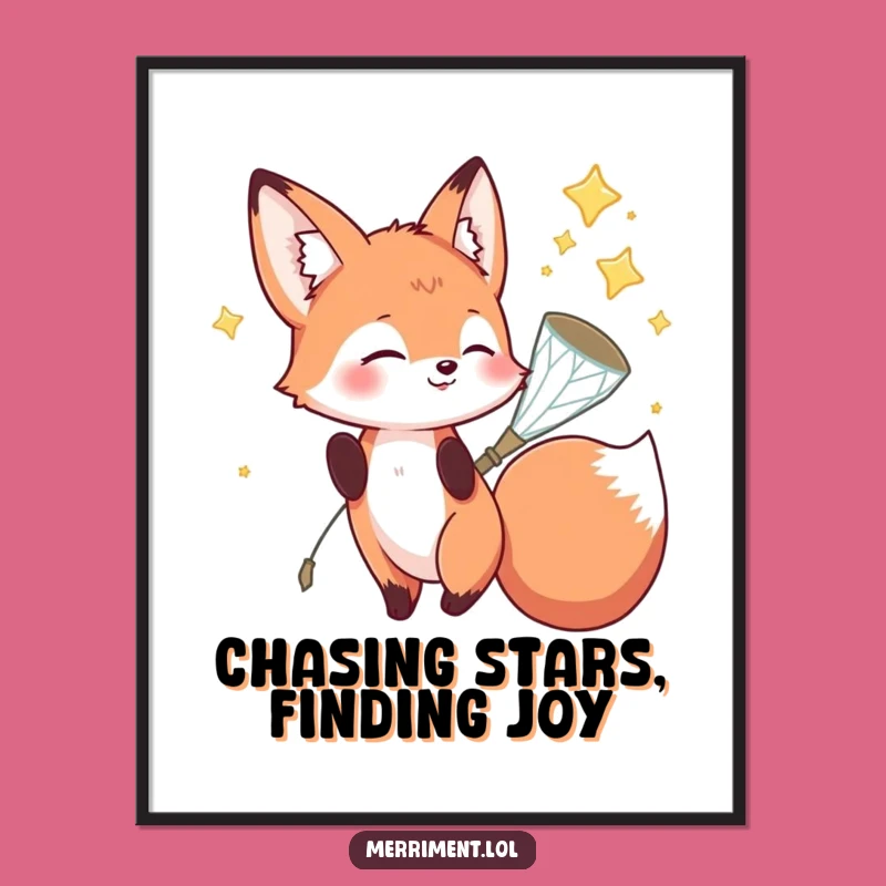 Funny Free Printable Fox Wall Art: Star Catcher Magic Decor