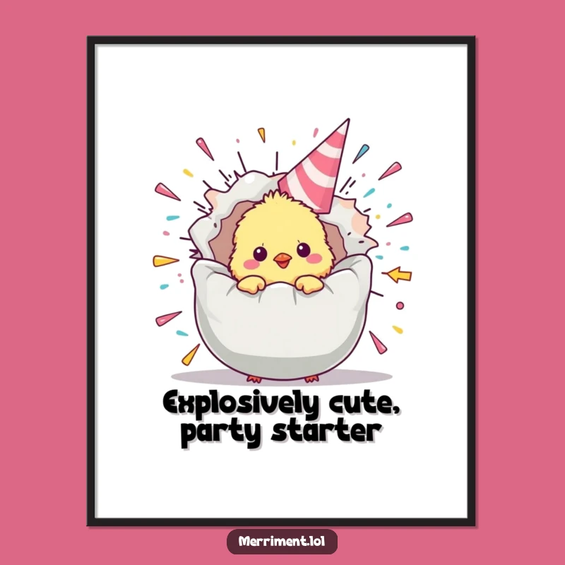 Funny Free Printable Wall Art: Chick's Party Popper Pop - Whimsical Decor Download