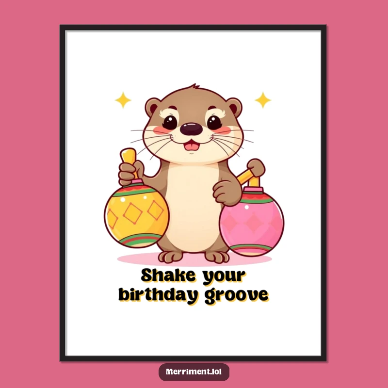 Funny Free Printable Wall Art: Otter's Maraca Fiesta for Lively Home Decor!