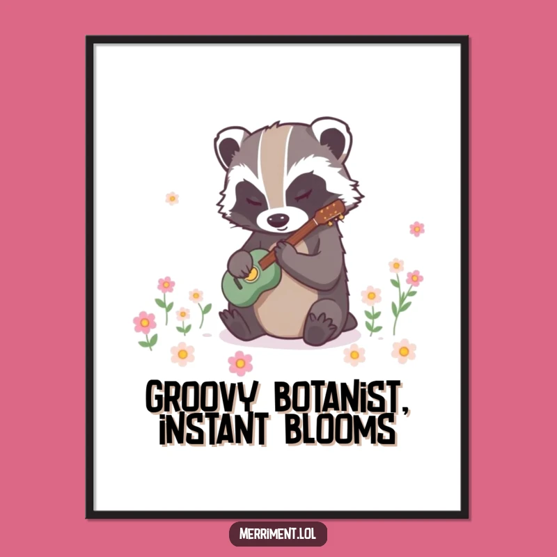 Funny Free Printable Wall Art: Badger's Blooming Rhythm - Musical Nature Download