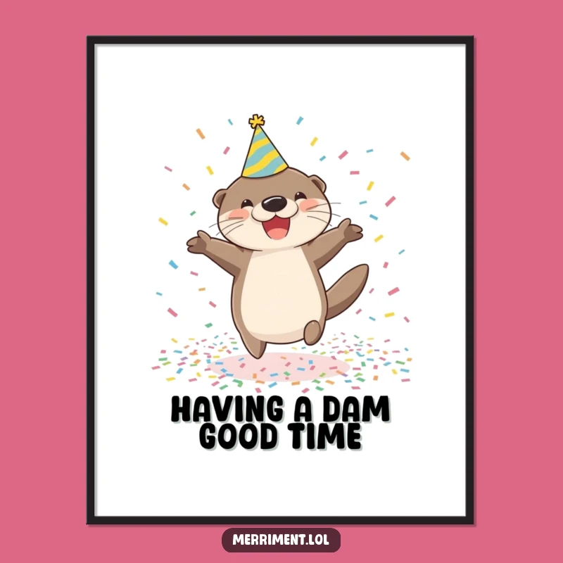 Funny Free Printable Wall Art: Otter Party Confetti - Quirky Decor
