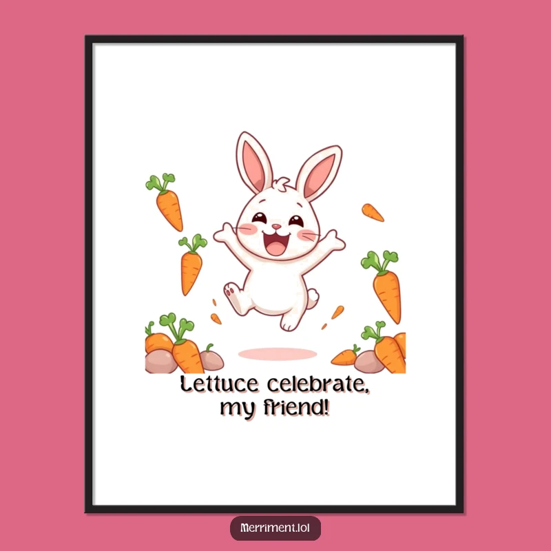 Free Printable Rabbit Carrots Wall Art - Whimsical Downloadable Decor Gift