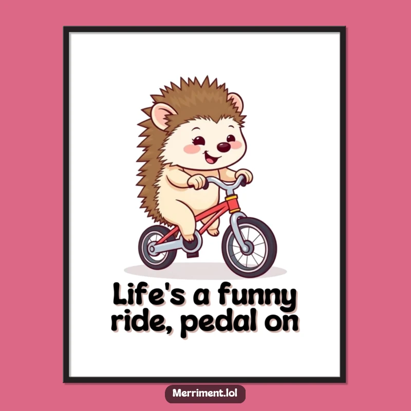 Free Printable Wall Art: Unicycling Hedgehog - Quirky & Funny Downloadable Decor!