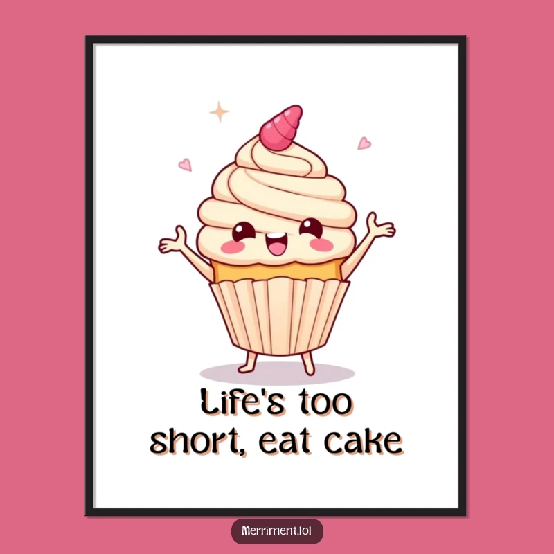 Free Printable Giddy Cupcake Wall Art: Frosting Jig Downloadable Decor, Funny Gift