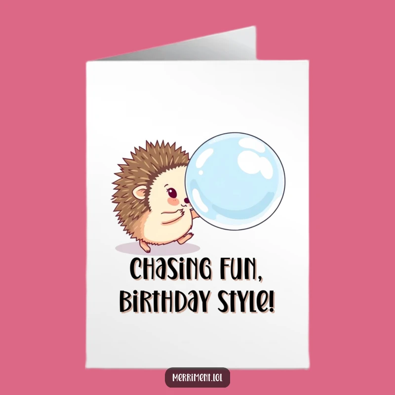 Hedgehog Bubble Chase Birthday Card: Free Printable Downloadable for Playful Celebrations