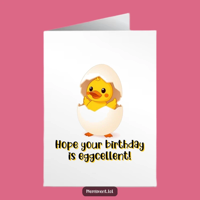 Free Printable Birthday Card: Surprised Egg Hatching Duck for a Funny Downloadable Gift!