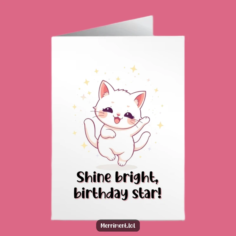 Free Printable Glitter Cat Birthday Card - Sparkly Downloadable Gift for a Fabulous Celebration