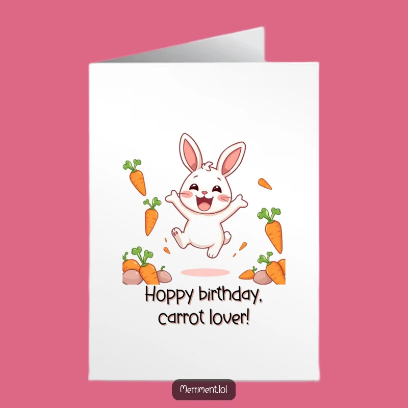 Free Printable Happy Rabbit Carrots Birthday Card - Joyful Downloadable Gift