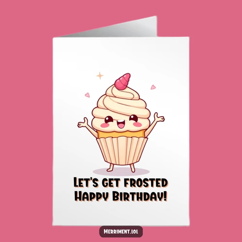 Free Printable Giddy Cupcake Birthday Card: Frosting Jig Downloadable Gift