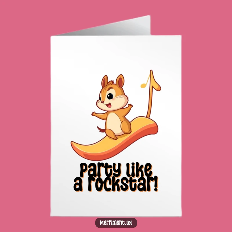 Free Printable Funny Chipmunk Birthday Card: Musical Note Slide for Rhythmic Fun!