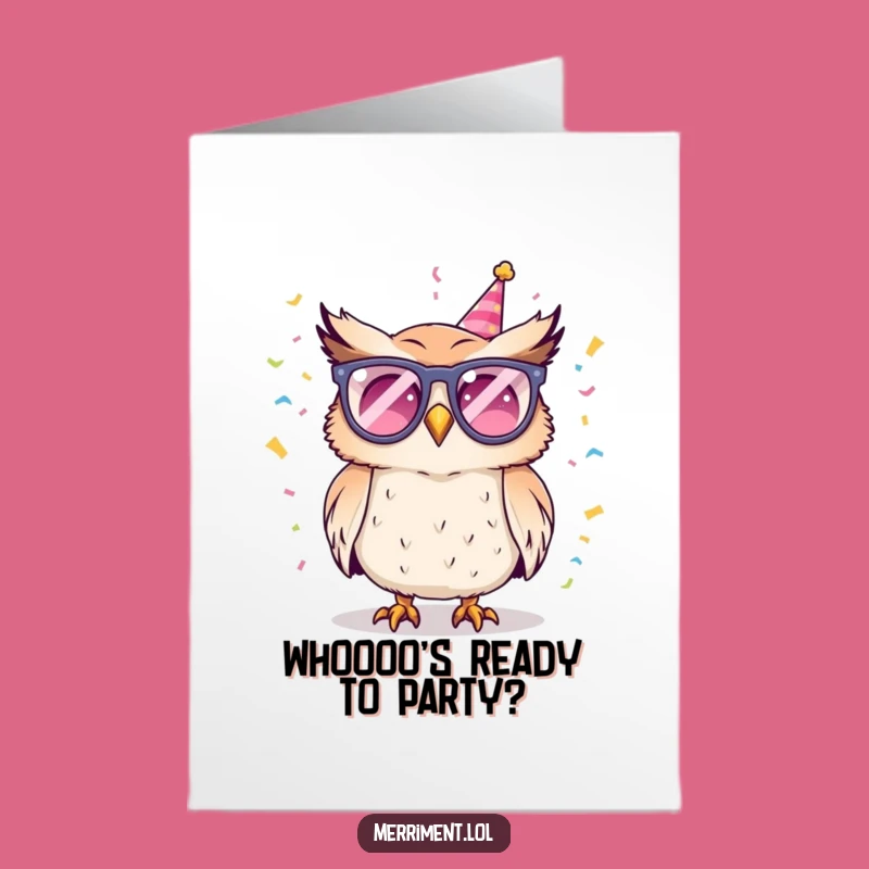 Free Printable Owl Birthday Card: Mischievous Party Glasses Fun Downloadable