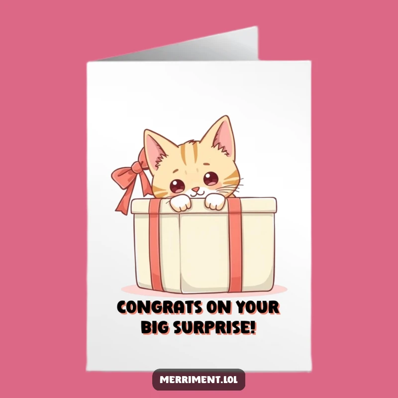 Free Printable Congrats Card: Peek-a-Boo Cat - Funny Downloadable