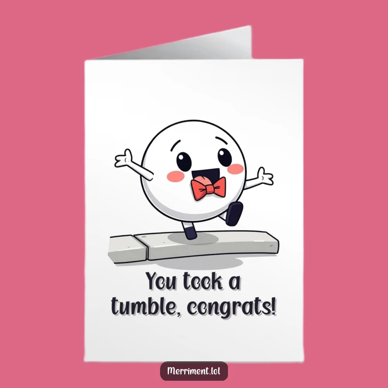 Free Printable Bouncing Ball Congrats Card: Funny Fall Downloadable Gift