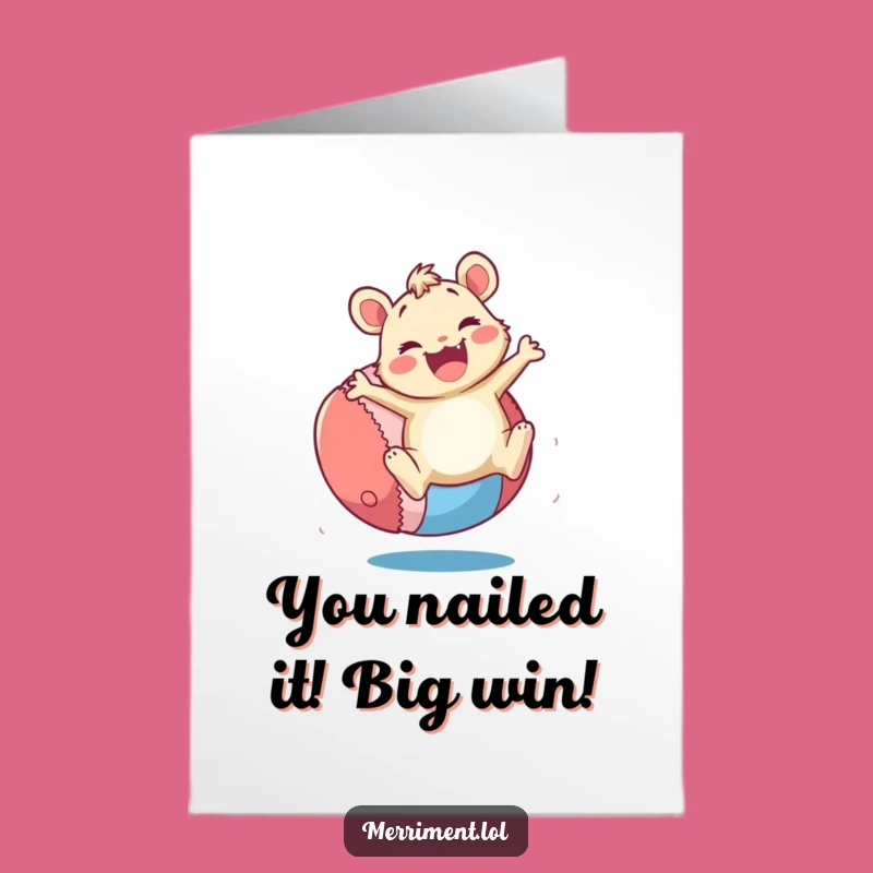 Free Printable Congrats Card: Ball Bouncing Critter Downloadable Gift!
