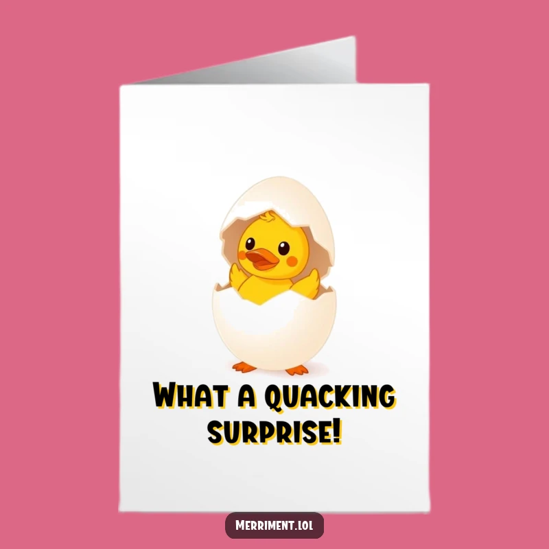 Free Printable Congrats Card: Surprised Egg & Duck for a Funny Downloadable Celebration!