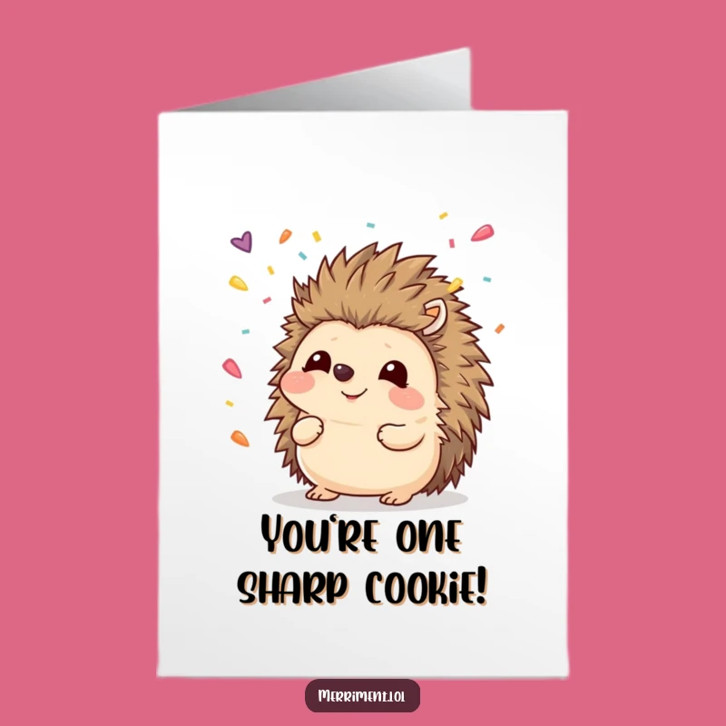 Free Printable Congratulations Card: Funny Hedgehog Confetti Nose Catch - Unique Downloadable