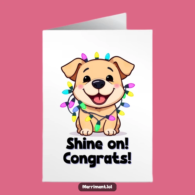 Fairy Light Dog Congrats Card: Free Printable Downloadable for Celebratory Moments