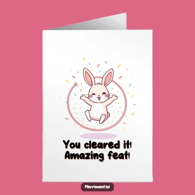 Free Printable Rabbit Congratulations Card: Festive Leaping Animal for Celebrations