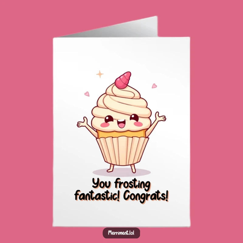 Free Printable Giddy Cupcake Congrats Card: Frosting Jig Downloadable Gift
