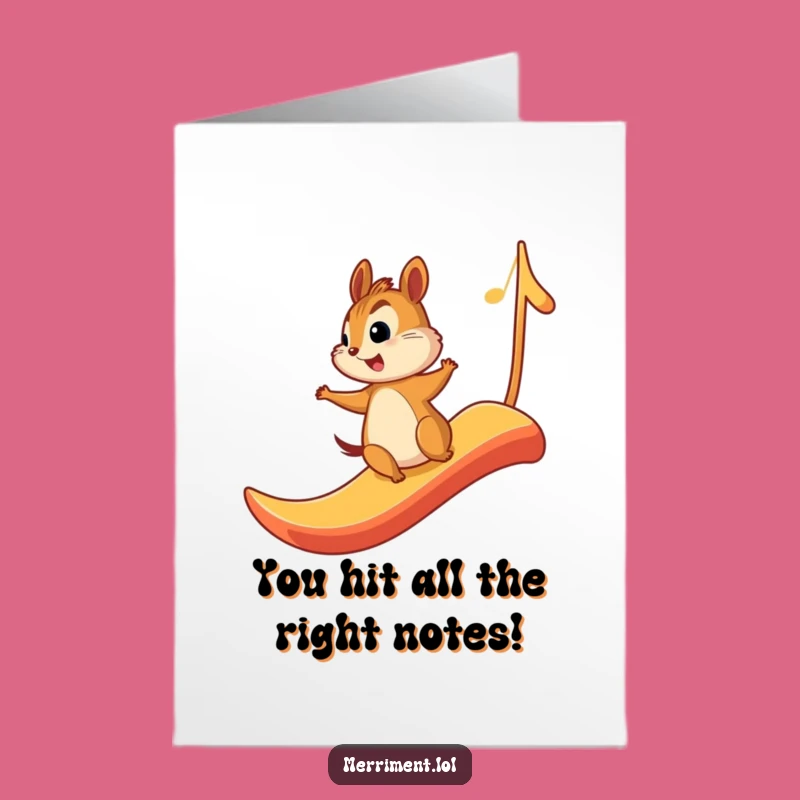 Free Printable Funny Chipmunk Congrats Card: Musical Slide to Sweet Success!