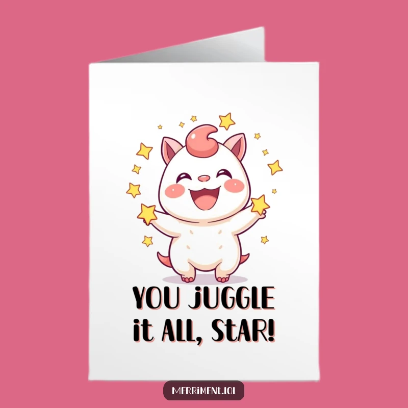 Free Printable Congrats Card: Star Juggler Character Downloadable Gift!